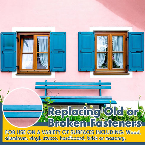 MorningRo 6 Pack Vinyl Shutter Fasteners Plastic Shutter Screws Window Shutters Exterior Spike Loks for Installing