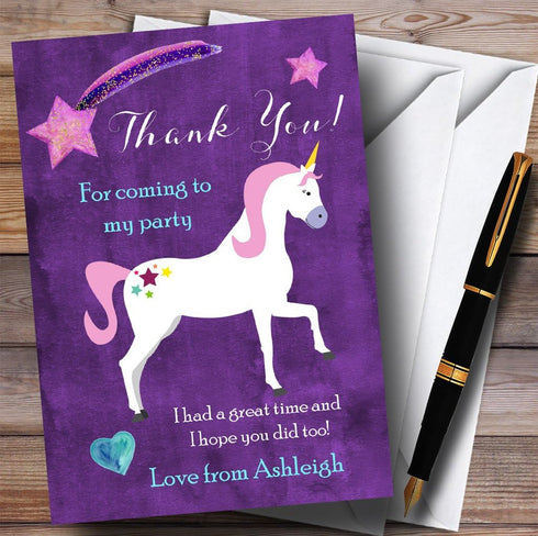 The Card Zoo Purple Unicorn Party Thank You Cards