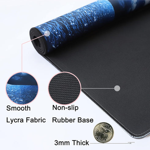 Desk Mat, Large Mouse Pad 35''×15.6''×0.12'' XXL Extended Gaming Mouse Pad with Non-Slip Base for Computer, Office