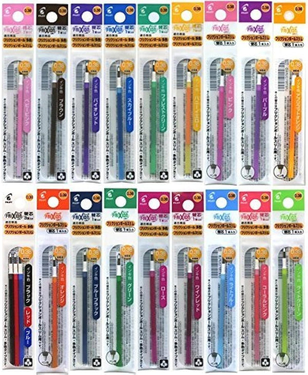 Pilot Gel Ink Pen Refills for FriXion Ball Slim 038, Extra Fine Point, 20 Color Set