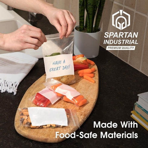 Spartan Industrial 5" X 7" Zip Top Resealable Bags, 1000 Count Clear Bags for Game and Small Parts