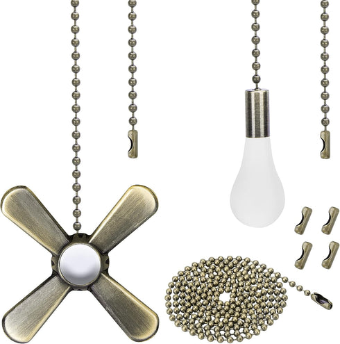 Iceyyyy Set 4Pcs 8Pcs 2Pcs 35.4 inches Bronze Ceiling Fan Pull Chain Including Beaded Ball Fan Pull Chain Pendant