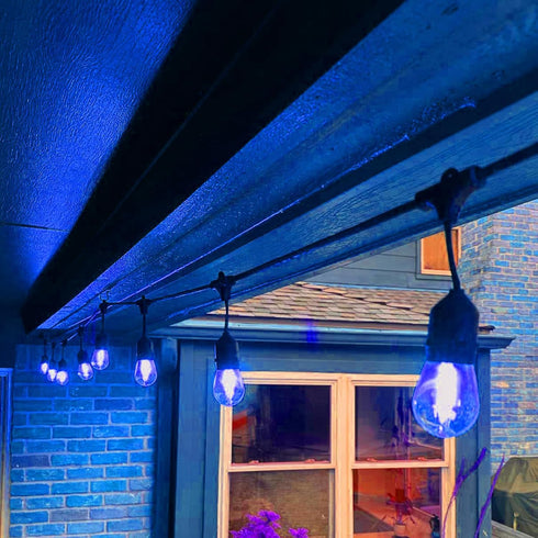 Blue S14 LED Bulbs 1W Outdoor String Lights Plastic Shatterproof Replacement Bulbs Waterproof E26 Base Vintage LED