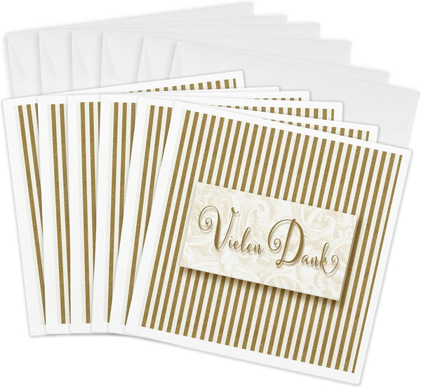 Greeting Cards - German Language Thank You Vielen Dank Golden Hues with