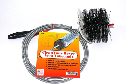 Brushtech Dryer Vent Cleaning Brush, 10-Foot Flexible Duct Tool for Lint Removal