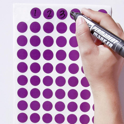 PARLAIM 1050 3/4" Round Color Coding Circle Dot Labels, 15 Sheets, 0.75 inch Purple Stickers