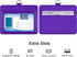 Wisdompro 2-Sided PU Leather ID Badge Holder - Purple (Horizontal) with 1 ID Window, 1 Card Slot, and 1 Piece 23 Inch