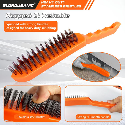 glorousamc Hammer,28oz Hammer Set Welding/Chipping Professional Slag Removal and Wire Brush Forged Steel Construction