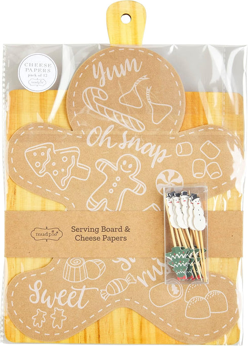 Mud Pie Kraft Christmas Paper, Board Approx 12 1/2" x 9 1/2", Gingerbread