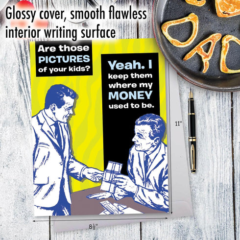 NobleWorks Jumbo Wallet J7353 - Funny Father's Day Card (8.5 x 11 Inch) - Big Appreciation Humor for Dads, Stepdads