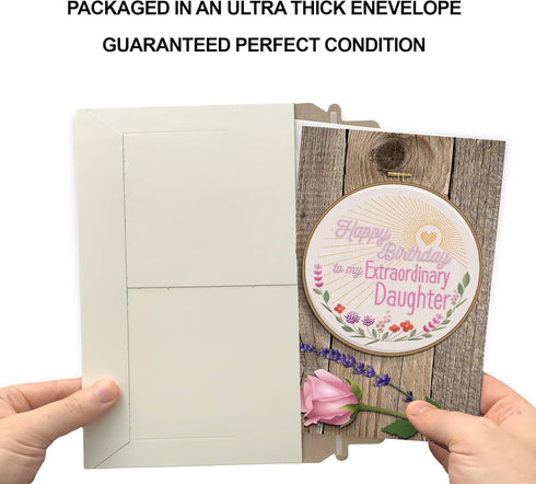 Prime Greetings Happy Birthday Card for Daughter - Eco-Friendly, Made in America, 5in x 7.75in, Protective Mailer