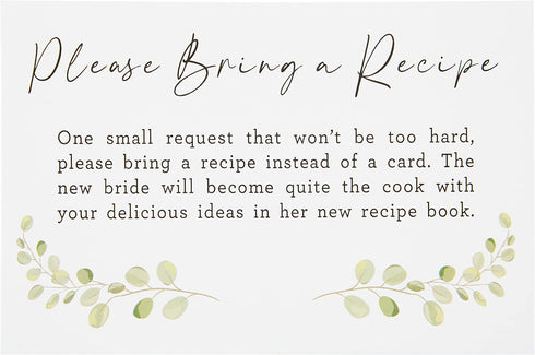 C.R. Gibson Q16-24814 Wedding Shower Recipe Cards and Invite Enclosure Cards, 40pcs, White