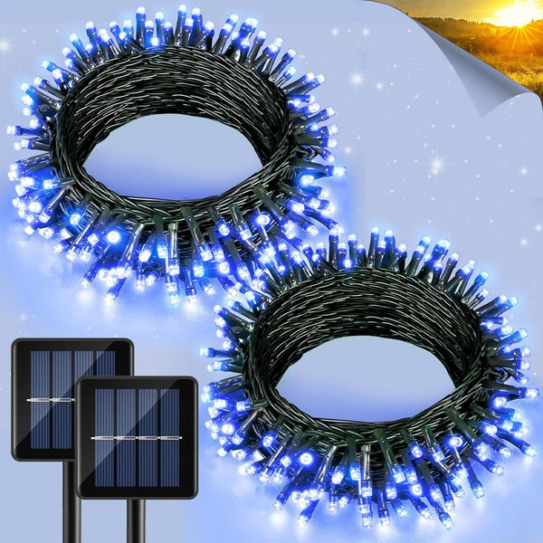 2 Pack Solar String Lights Outdoor Waterproof, 80FT 240 LED String Lights