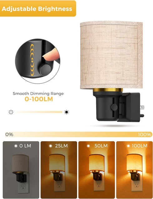Dimmable, 2 Pack L LOHAS LED Amber Night Lights Plug into Wall, Plug in Night Light Farmhouse Decorative Nightlights