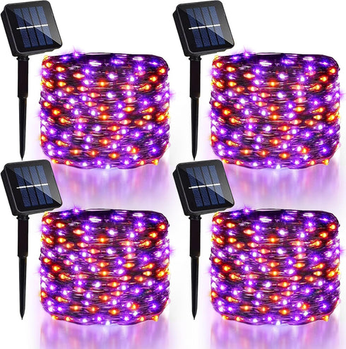 4 Pack Halloween Solar Fairy Lights 131.2Ft 400 LEDs Outdoor Twinkle Lights