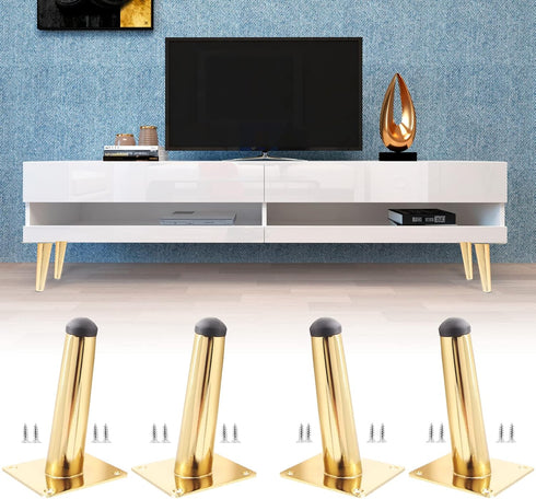 Bivethoi 4PCS Oblique Furniture Legs 4 Inch Sofa Legs, Mid-Century Couch Legs Tapered