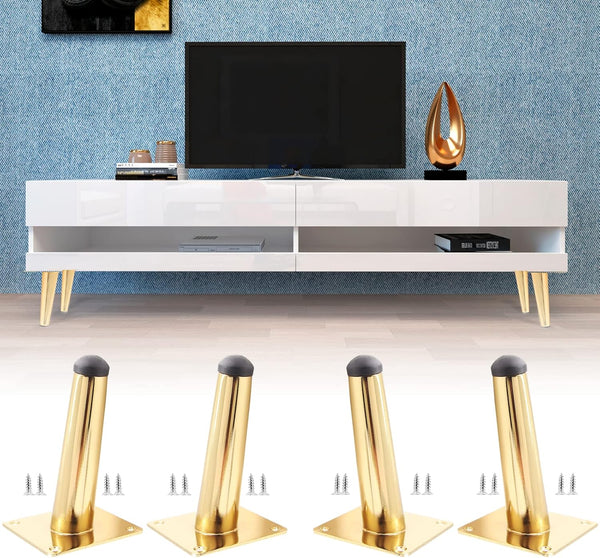 Bivethoi 4PCS Oblique Furniture Legs 4 Inch Sofa Legs, Mid-Century Couch Legs Tapered