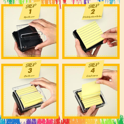Thenshop 10 Pads Pop Up Sticky Notes, 1000 Sheets Lined 3 x 3 Inch, Self Stick Notes with Lines, 100 Sheets/Pad