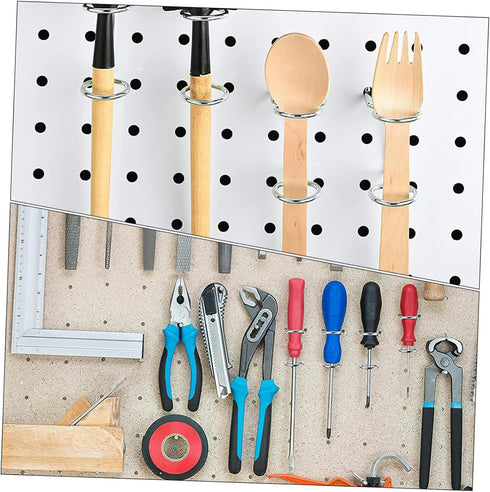 SHINEOFI 5pcs Iron Pegboard Screwdriver Holders Rack Utility Hooks for Garage Workbench Storage Easy Installation Tool