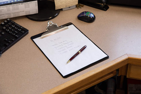Black Plastic Clipboards Set of 6, 12.5x9 Inch with 100 Sheets Holding Capacity, Office, Classroom Supplies
