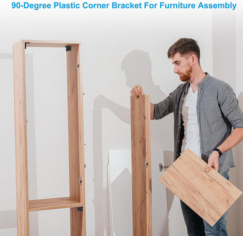 8 Pack PATIKIL Metal Corner Braces, L-Shape Bracket Right Angle Board Holder Shelf Support with Plastic Cover