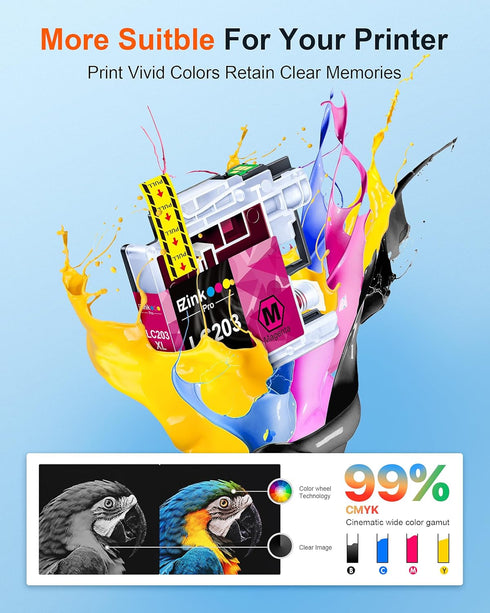 E-Z Ink Pro LC203 Compatible Ink Cartridges Replacement for Brother LC203XL, 15 Pack (Black, Cyan, Magenta, Yellow)