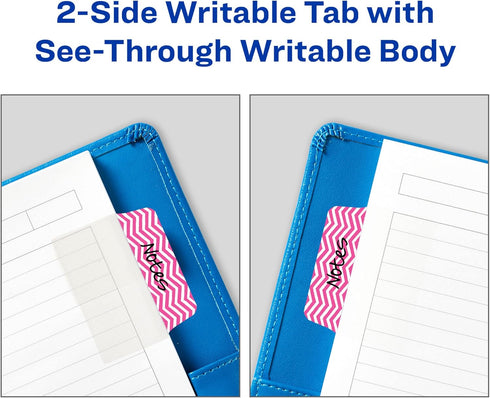 Avery Multiuse Ultra Tabs, 2" x 1.5", 24 Repositionable Tabs, Assorted Designs, 2-Side Writable