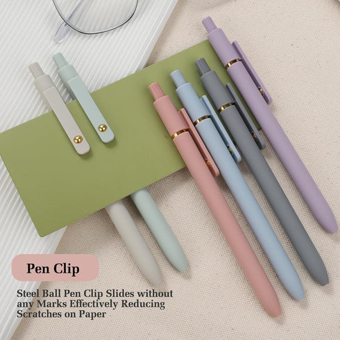 FIOVER 6 Pcs Gel Pens, 0.5mm Fine Point, Smooth Writing Black Gel Ink Pens for Journaling, Office Supplies