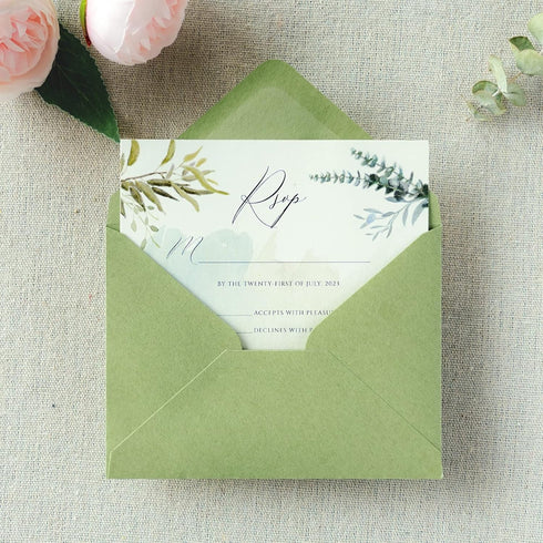 PONATIA 50 Pack A1 Envelopes, 3 5/8 x 5 1/8 Inches Sage Green for Weddings, RSVP Cards, Thank You Notes