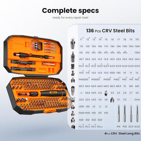 152 1 Set, PS5, JOREST in Precision Screwdriver Tool Gifts for Men, Magnetic Tool Kit with Torx Triwing Bits, Repair