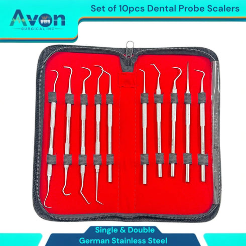 Avon Surgical 10 Pieces Kit - Dental Hygienist Oral Care Picks Single + Double-Ended with Varying Tips - Precision