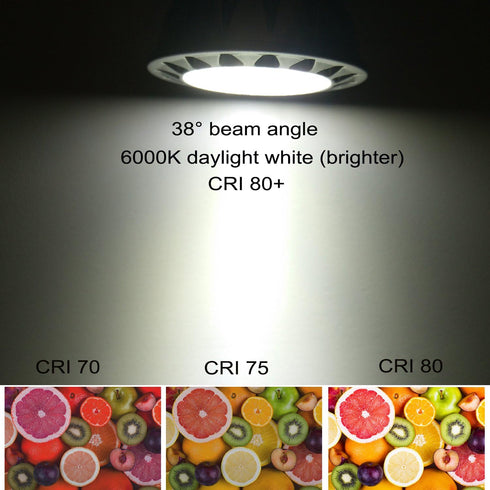 ALIDE MR16 LED Bulbs, GU5.3 7W, 6000K Daylight, 50W-75W Halogen Equivalent, 12V Spotlight, 6 Pack.