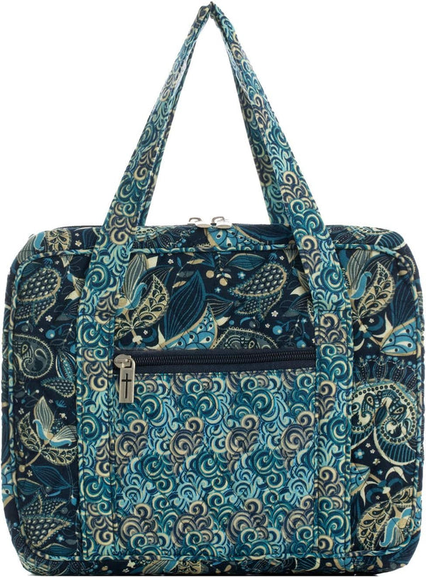 DIWI Quilted Bible Cover - Extra Large Sizes (11.25 x 8.25 x 2.75 Inches), Bible Tote Case, C2 Royal Blue
