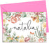 Designing Moments Personalized Note Cards and Envelope Set, FOLDED Floral Stationery for Her, Women's