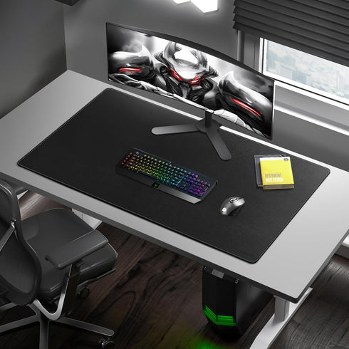 CENNBIE Leather Desk Mat Large, 43.6" x 23.6" Non-Slip Mouse Pad, Waterproof PU Leather for Office and Home (Black)