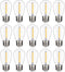 S14 Outdoor String Light Bulbs, Shatterproof Waterproof, 1W Equivalent to 10W, 2200K Warm White, E26 Base, 15 Pack