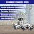 2Pcs 90 2 1" uxcell Degree Structural Pipe Connectors Way End Rails Clamp with Wrench Stainless Steel Corner Pipe