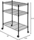 3-Shelf (3-Shelf) Shelving Storage Unit Adjustable Heavy Duty Metal Shelf with Wheels Casters for Laundry Office Garage