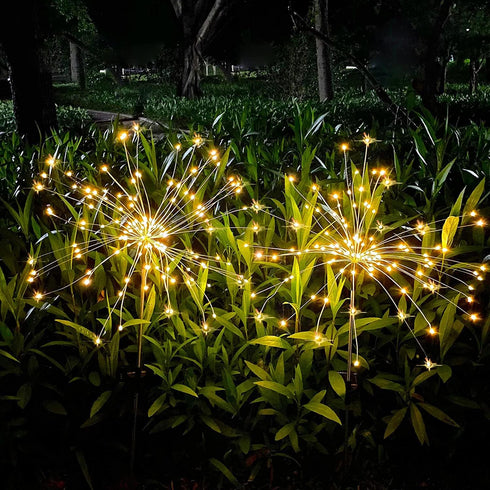 JJGoo Solar Garden Lights, 2 Pack 135 LEDs, Waterproof Solar Firework Lights for Garden, Patio, Party