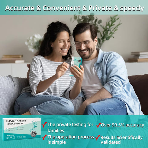 Evuioas 3 10-15 H. Pylori Helicobacter Pylori Stool Test Kit, Minutes, Highly Accurate, Easy to Use, Home Testing, No