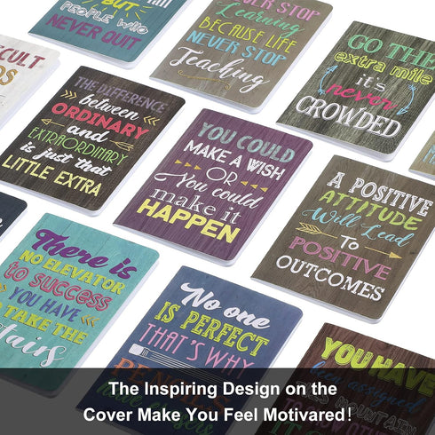 Inspirational Mini Notepads, Motivational Notebook for School, Office, Travel, 12 Styles (Cute Style, 96 Pieces)