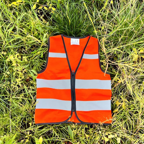 High Visibility Kids Safety Vest, Toddler Reflective Vest for Cycling & Running, Orange XS