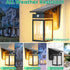 3 IP65 E26 Bulb Solar Porch Lights Outdoor, Dusk to Dawn & Motion Sensor Wall Light with Lantern Shape, Modes