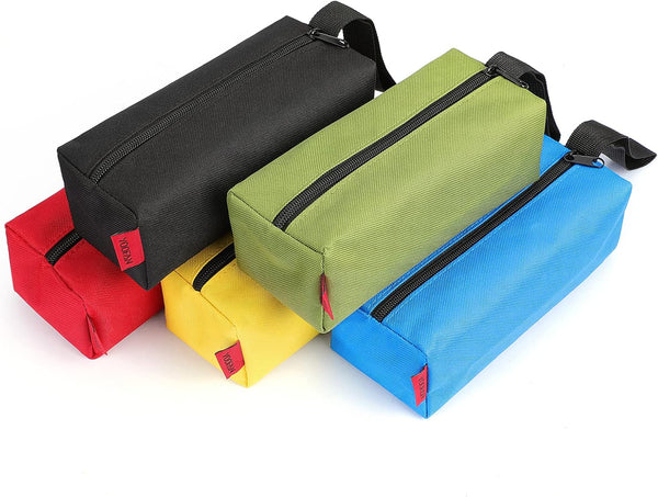 YOOFAN Small Tool Bags, Heavy Duty 1680D Waterproof Fabric Tool Pouch, 5-Packs in Black/Red/Blue/Green/Yellow