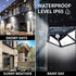 2 Pack Solar Lights Outdoor, 100 LED Motion Sensor Lights with 3 Modes, Wireless IP65 Waterproof Security Lights for