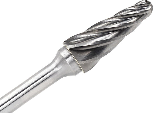 Carbide Burr SL-4NF Aluminum Cut Carbide Cutter Burrs File (1/2 Inch Head Dia X 1-1/8 Inch Cutter Length) 1/4" Shank