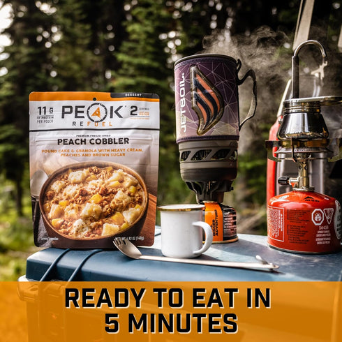 Backpacking 2 Peak Refuel Peach Cobbler | Real Ingredients | Ready in Minutes | Just Add Water | Premium Freeze Dried