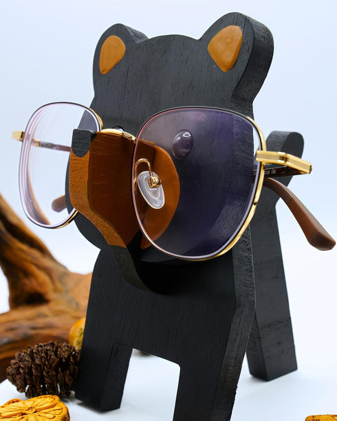 UNIORNA Detachable & Portable Handcarved Handrawn Wooden Puzzle Animal-shaped Eyeglasses Sunglasses Spectacles Stand