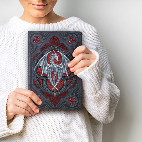 Crystal Art Diamond Painting Notebook - Valour Alter Drake, Create a Sparkling Cover with Crystals, Ages 8 and up