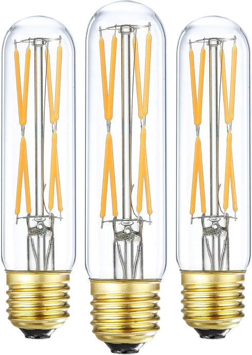 XININSUN T10 LED Bulb, 8W Dimmable Tubular Bulbs, 75-100 Watt Equivalent, 2700K Soft Warm White, 3 Pack